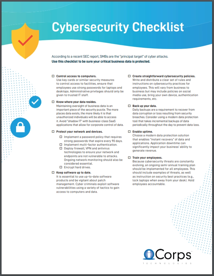 [DOWNLOAD DATASHEET] Cybersecurity Checklist for SMBs Webp